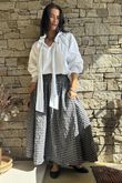 Nonni Gingham Ripley Skirt Black Grey